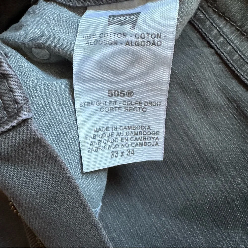 Levi’s 505‎ Gray/Brown Straight Fit Jeans 34x33